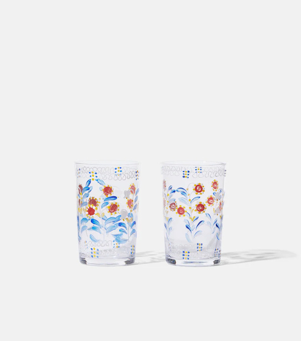  Cabana Cabana Lot De 2 Verres Tumbler Marmara à Fleurs 