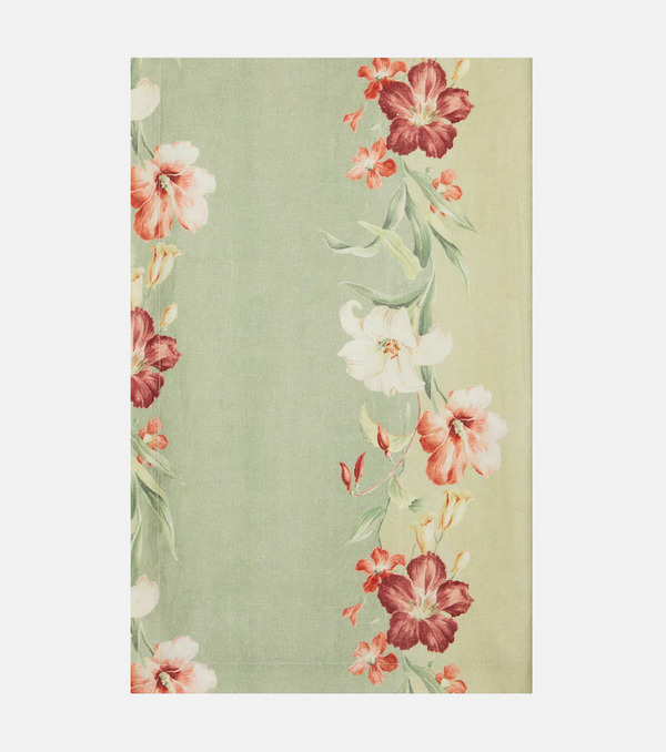  Cabana Cabana Nappe Ibiscus Rayée En Lin à Fleurs 