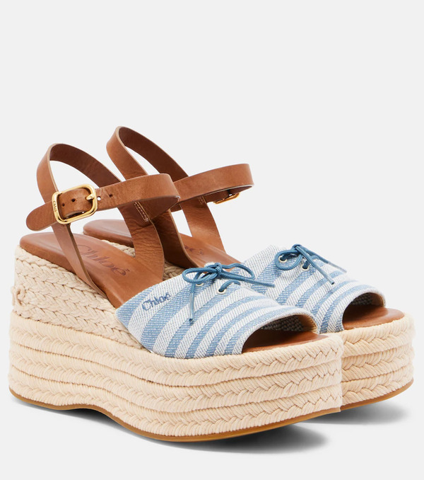  Chloe Chloé Sandales Compensées à Rayures 