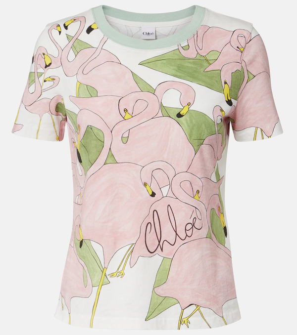  Chloe Chloé T-shirt En Coton Imprimé 