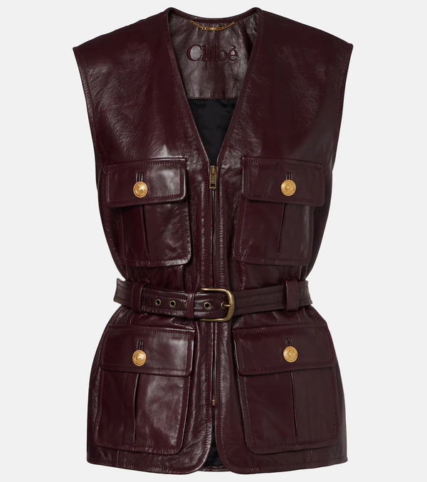  Chloe Chloé Veste Sans Manches En Cuir 