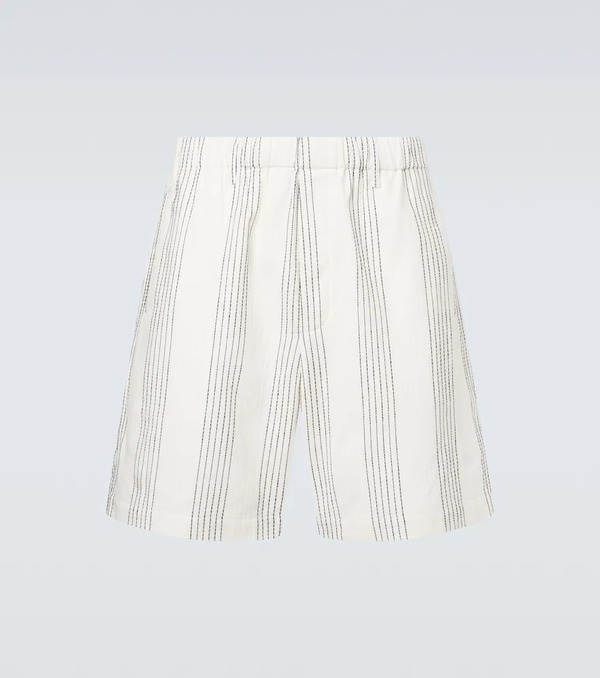  Commas Commas Bermuda Textured Striped En Coton 