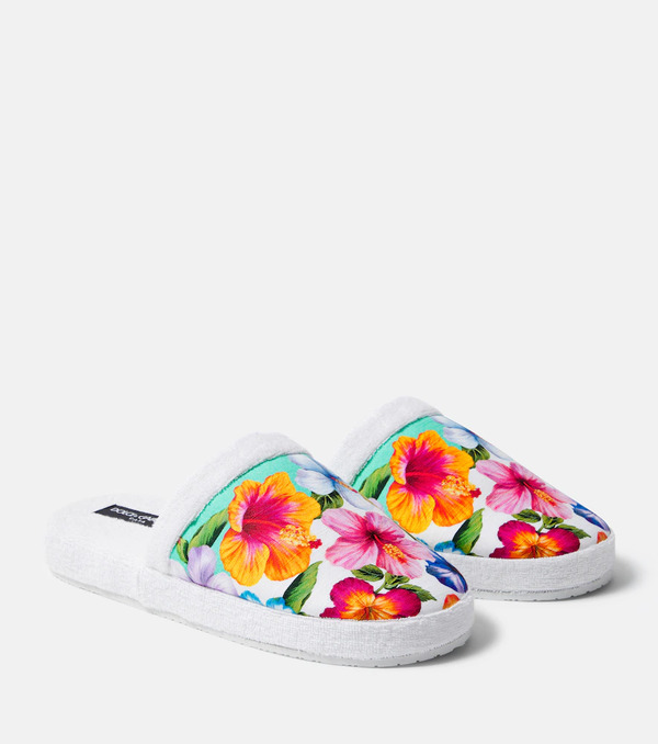  Dolce&gabbana Casa Dolce&gabbana Casa Chaussons En éponge à Motif Floral 