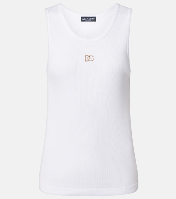  Dolce&gabbana Dolce&gabbana Débardeur En Coton à Ornement Dg 