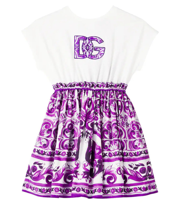  Dolce&gabbana Kids Dolce&gabbana Kids Robe Dg Majolica En Coton 