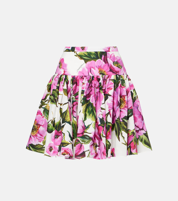  Dolce&gabbana Dolce&gabbana Mini-jupe En Coton à Fleurs 