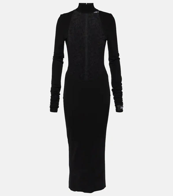  Dolce&gabbana Dolce&gabbana Robe Midi En Dentelle Chantilly 