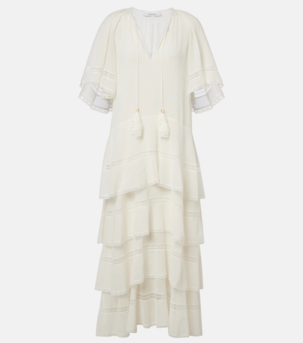  Dorothee Schumacher Dorothee Schumacher Robe Midi Dreamful En Coton Et Soie à Dentelle 