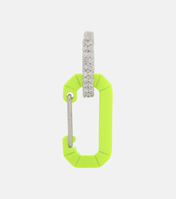  Eera Eéra Boucle D'oreille Unique Chiara En Or Blanc 18 Ct Et Diamants 