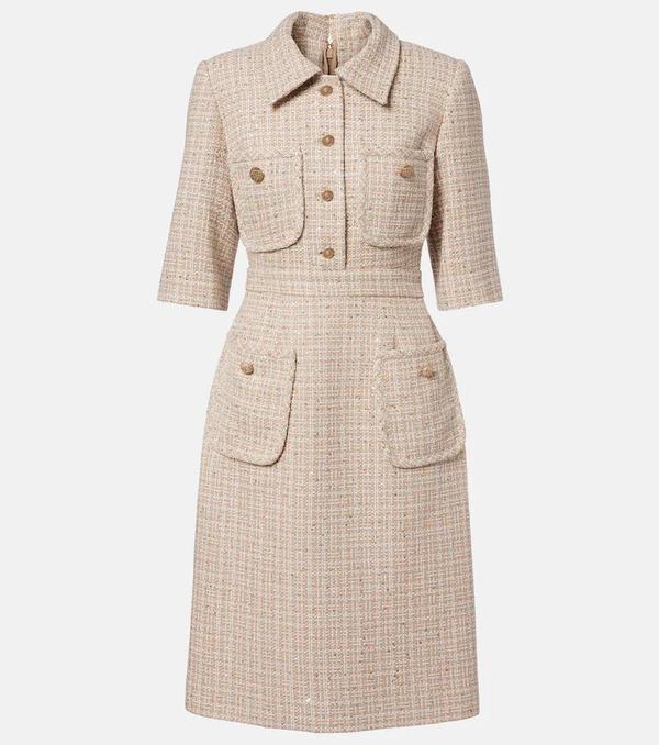  Elie Saab Elie Saab Robe Midi En Tweed à Sequins 