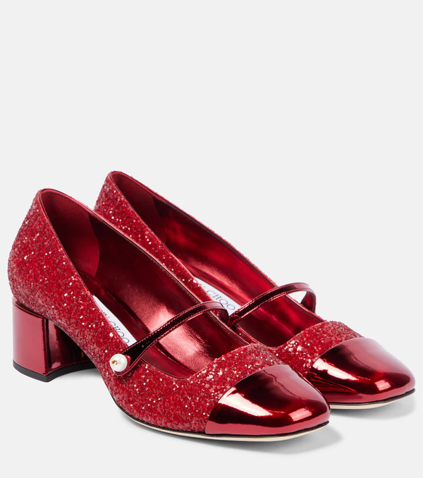  Jimmy Choo Jimmy Choo Escarpins Elisa 45 En Cuir à Paillettes 