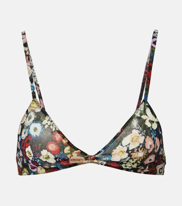  Khaite Khaite Brassière Talita En Soie à Fleurs 