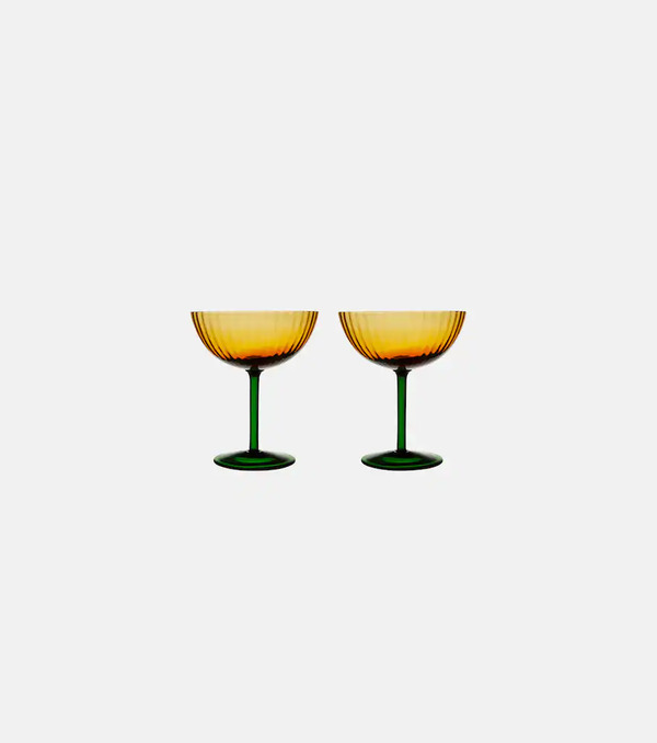  La Doublej La Doublej Set De 2 Coupes à Champagne En Verre De Murano 