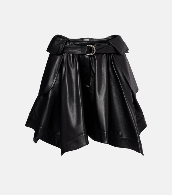  Loewe Loewe Mini-jupe Double L En Cuir 