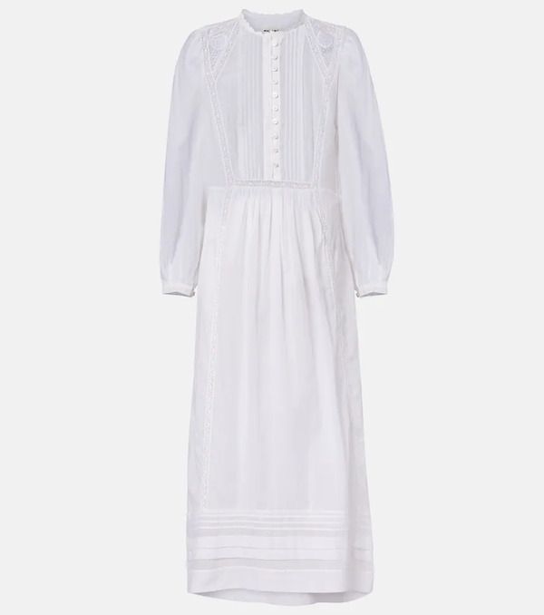  Marant Etoile Marant Etoile Robe Longue Gisela En Coton à Dentelle 