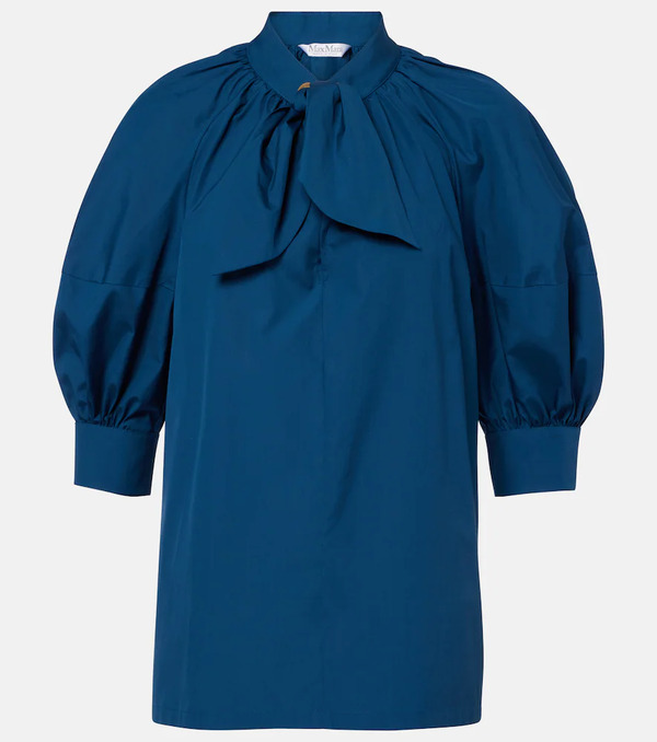  Max Mara Max Mara Blouse En Coton à Col Lavallière 