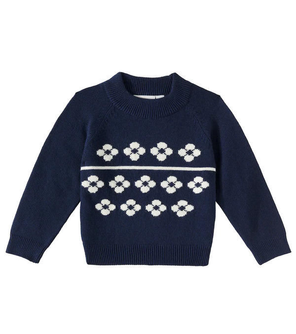  Mini Rodini Mini Rodini Pull Flowers En Coton Et Laine 