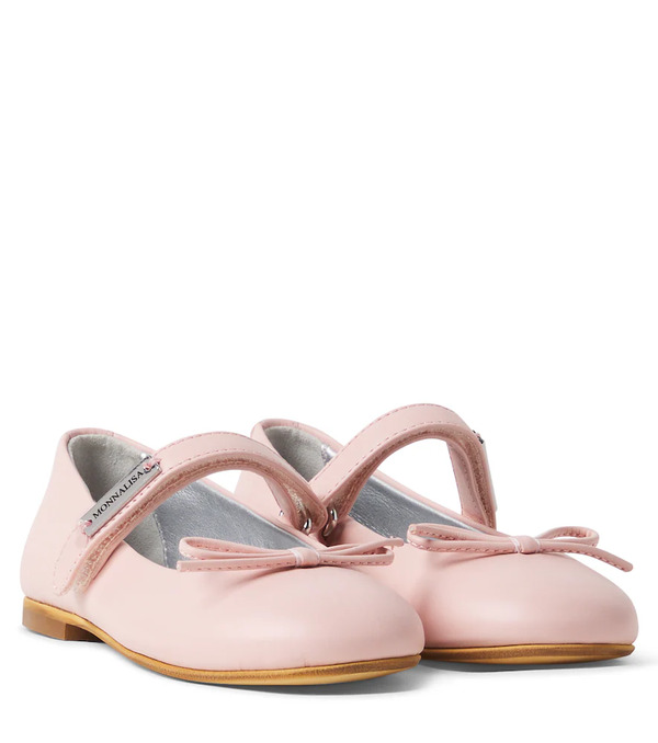  Monnalisa Monnalisa Ballerines Mary Jane En Cuir à Nœud 