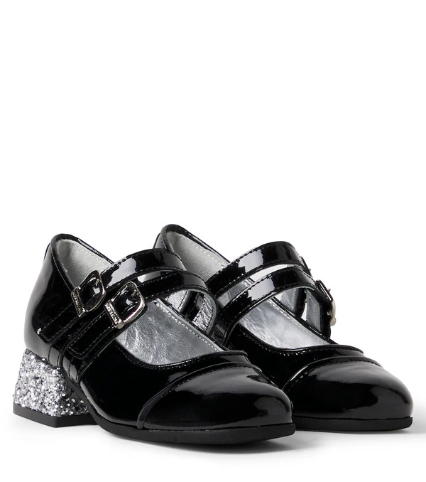  Monnalisa Monnalisa Ballerines Mary Jane En Cuir Verni à Paillettes 