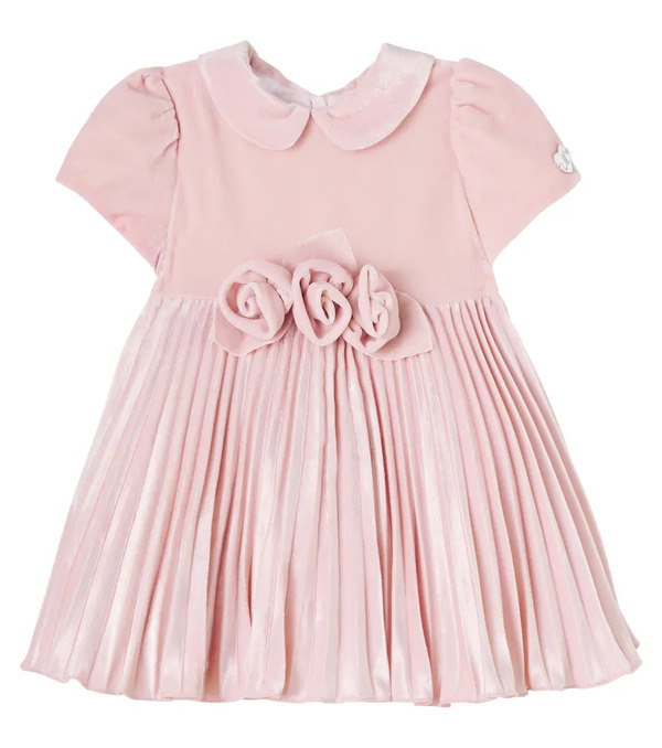  Monnalisa Monnalisa Bébé – Robe En Velours à Fleurs 