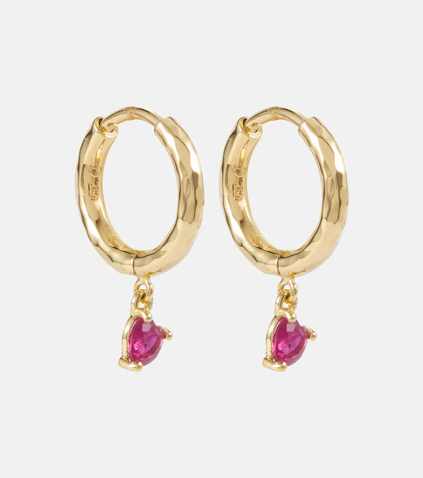  Octavia Elizabeth Octavia Elizabeth Boucles D'oreilles Charmed Micro Gabby En Or 18 ct Et Rubis 