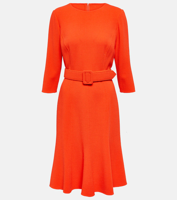  Oscar De La Renta Oscar De La Renta Robe Midi En Laine Mélangée 