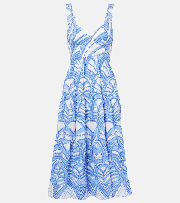  Poupette St Barth Poupette St Barth Robe Midi Coco Imprimée En Coton 