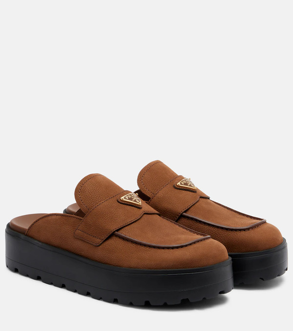  Prada Prada Mules En Daim 