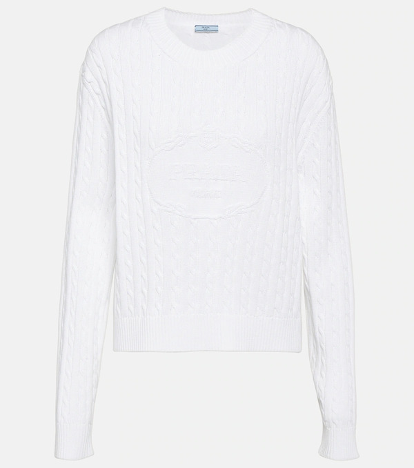  Prada Prada Pull En Coton à Logo 