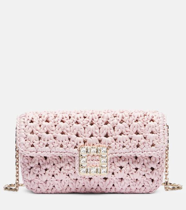  Roger Vivier Roger Vivier Pochette Jeu De Fille En Raphia à Ornements 