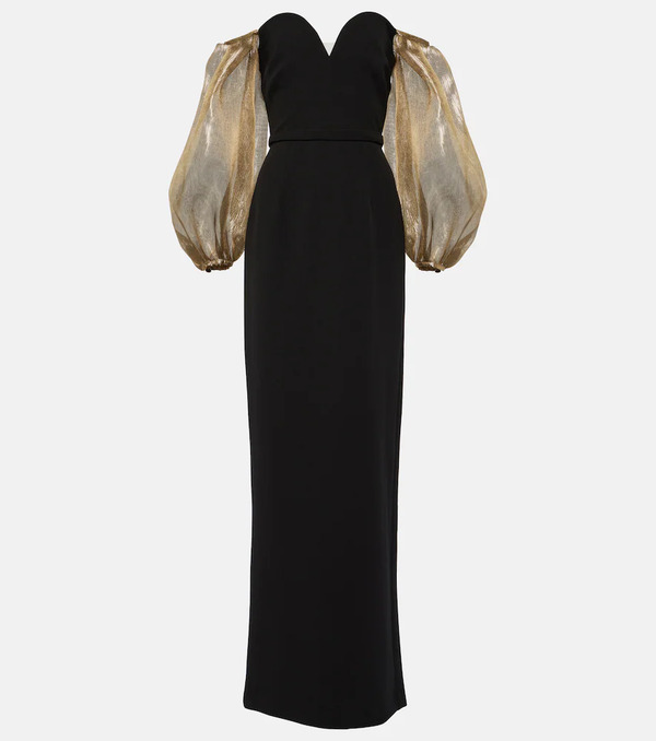  Safiyaa Safiyaa Robe Longue Auriel à Encolure Bardot 