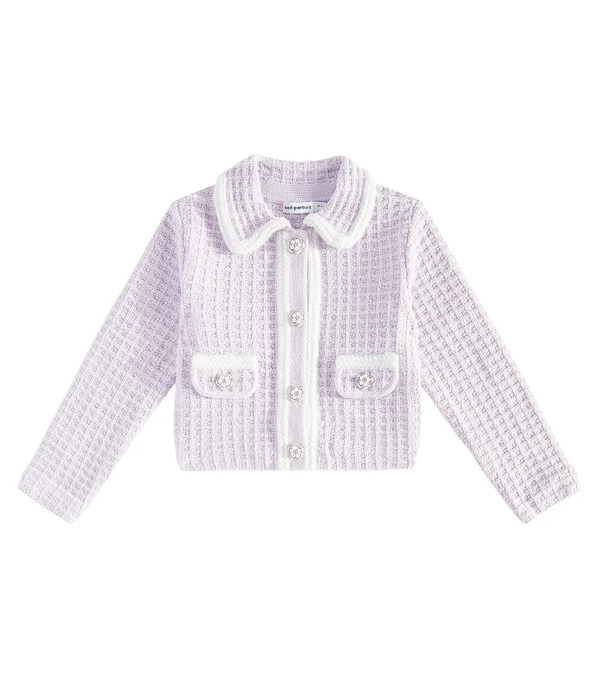  Self-portrait Kids Self-portrait Kids Cardigan En Maille Gaufrée 
