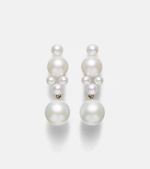  Sophie Bille Brahe Sophie Bille Brahe Boucles D’oreilles Luna En Or 14 Ct Et Perles D'eau Douce 