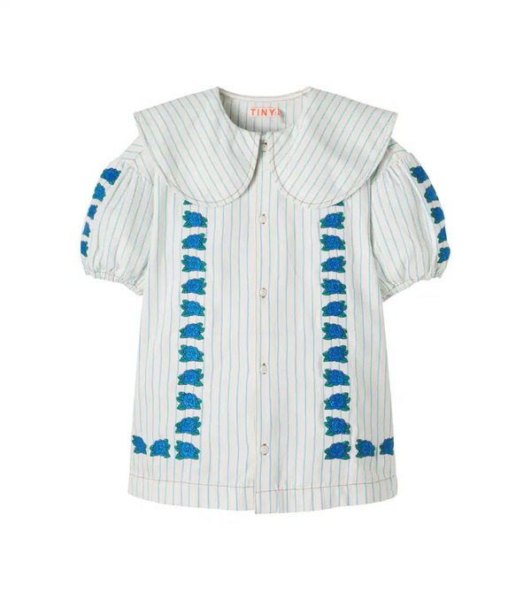  Tinycottons Tinycottons Robe Blue Flowers En Coton 