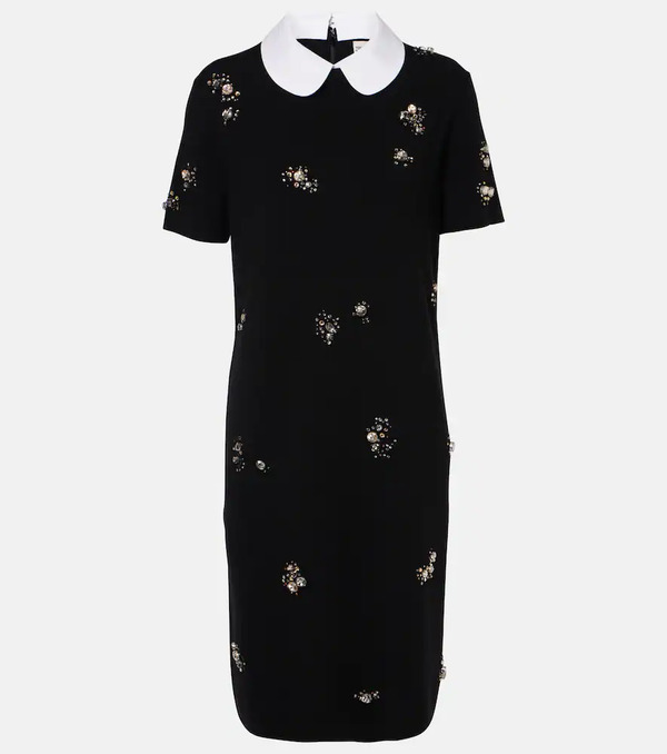  Tory Burch Tory Burch Robe Midi En Laine Mélangée à Ornements 