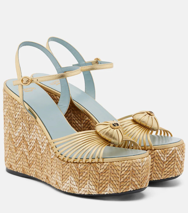  Valentino Garavani Valentino Garavani Sandales Compensées Cœur Royal En Cuir 
