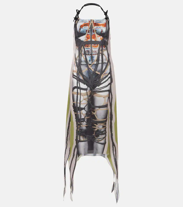  Y/project Y/project Robe Midi Bondage Imprimée 