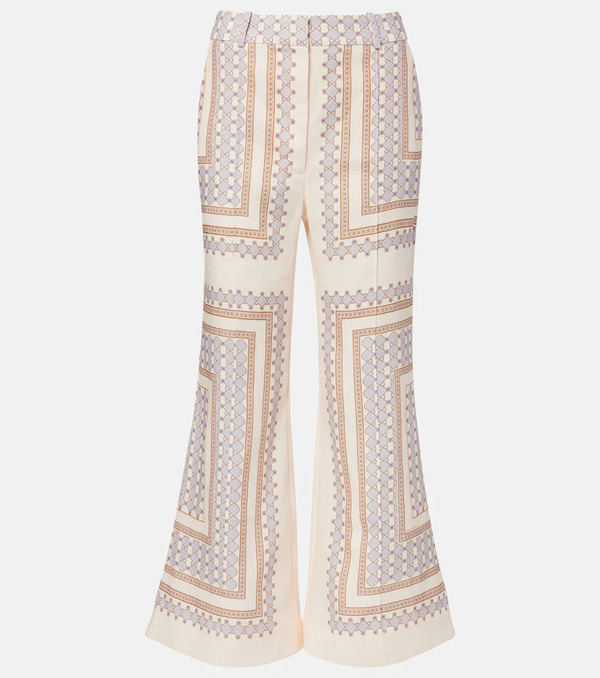  Zimmermann Zimmermann Pantalon évasé Imprimé En Lin 