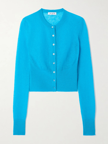  Alaïa - Mohair-blend Cardigan - Turquoise 
