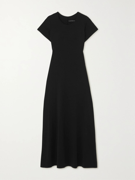  Another Tomorrow - + Net Sustain Fitted Tee Organic Cotton And Tencel Lyocell-blend Jersey Midi Dress - Black 