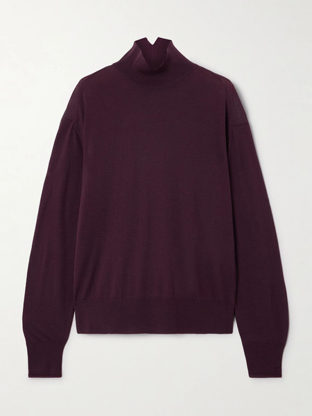  Another Tomorrow - Wool Turtleneck Sweater - Burgundy 
