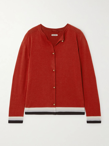  Bode - Fairground Merino Wool Cardigan - Red 