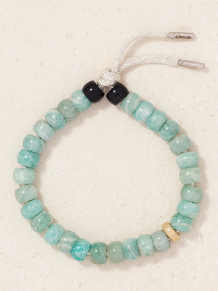 Carolina Bucci - Forte Beads New York 18-karat Yellow And White Gold, Amazonite And Goldstone Bracelet - One Size 