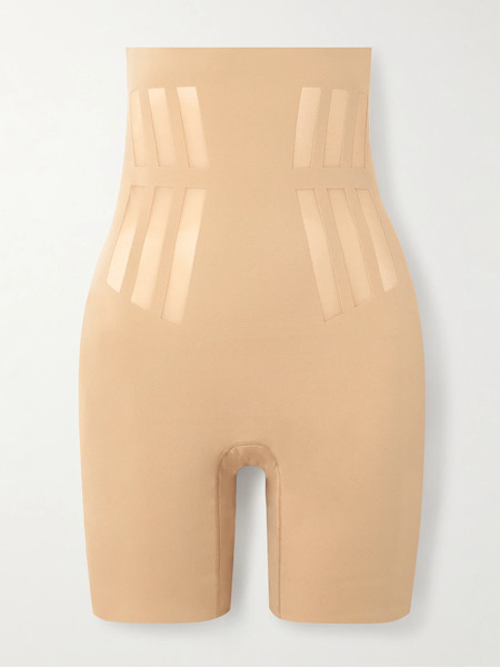  Commando - Luxe Control Stretch Mesh-trimmed Tech-jersey Shorts - Neutral 