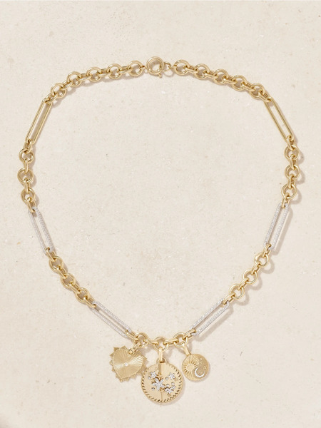  Foundrae - Resilience, Balance And Radiating Heart 18-karat Yellow And White Gold Diamond Necklace - One Size 