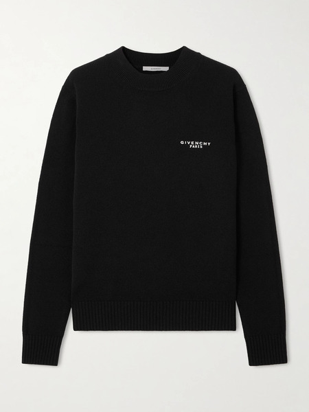  Givenchy - Embroidered Wool And Cashmere-blend Sweater - Black 
