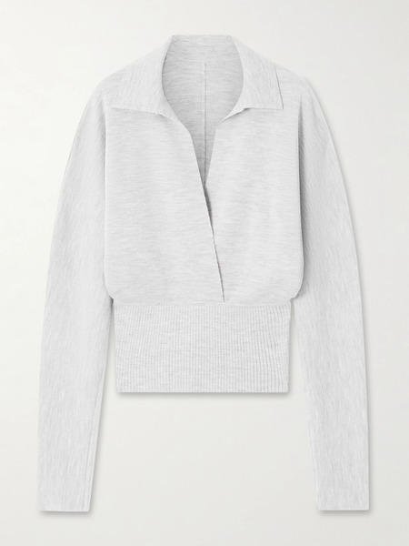  Lanvin - Convertible Wool-blend Sweater - Light Gray 