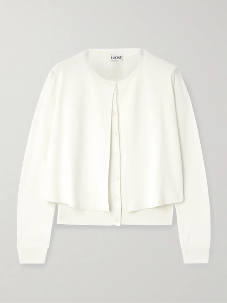  Loewe - Layered Wool Cardigan - White 