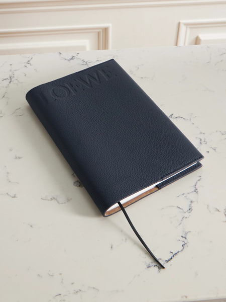  Loewe - Logo-embossed Leather Notebook - Navy 