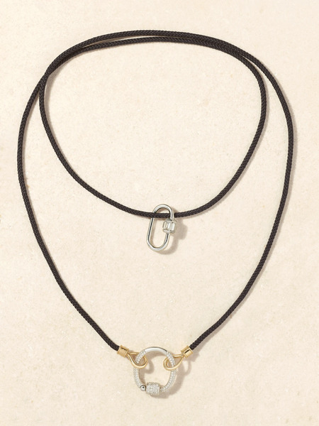  Marla Aaron - The String Project 18-karat White Gold, 14-karat Yellow Gold, Cord And Diamond Necklace - One Size 
